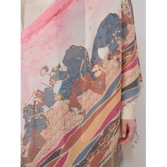 палантин Tantino DR5-142 коралл/сер