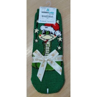 Нжмп2240-01 Носки жен. Hobby Line Змейка в шапочке с гирляндой