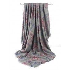 платок текстиль Rossini SH2004 1-1 клетка сер/красн (181362)