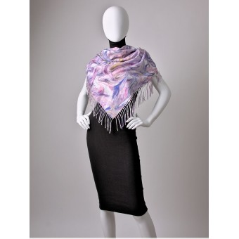 ж платок Fashionset 320050 кошки бел/сирень